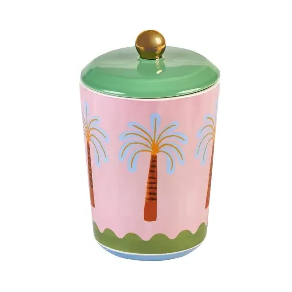 Storage Jar with Gold Handle - Red, Stoneware image
