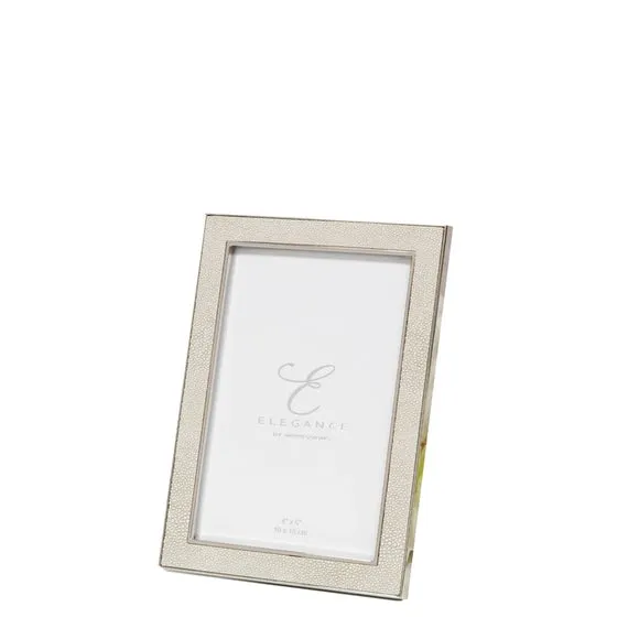 Photo Frame with Faux Shagreen - Cream, Metal image