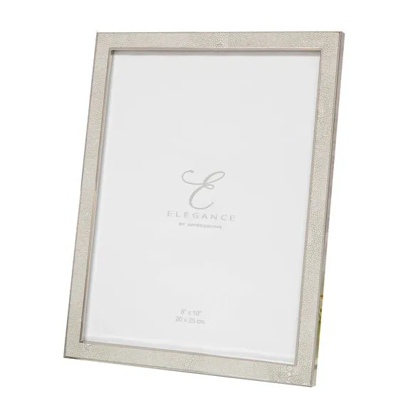 Photo Frame with Faux Shagreen - Cream, Metal
