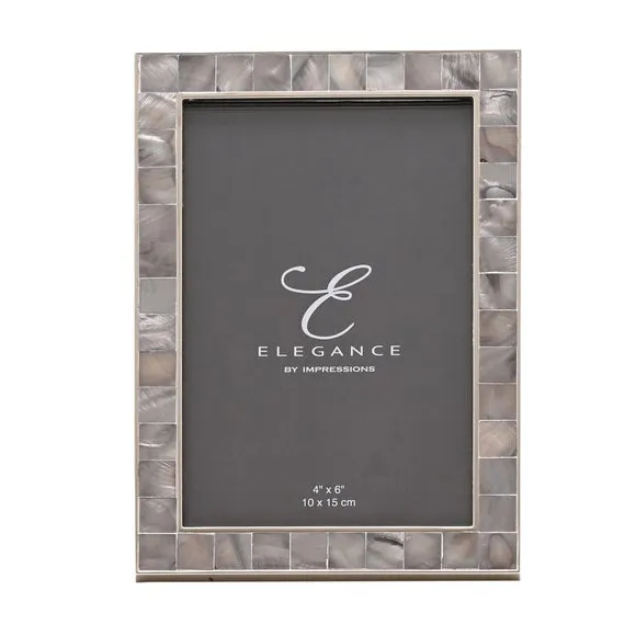 Photo Frame with Mother of Pearl - Grey