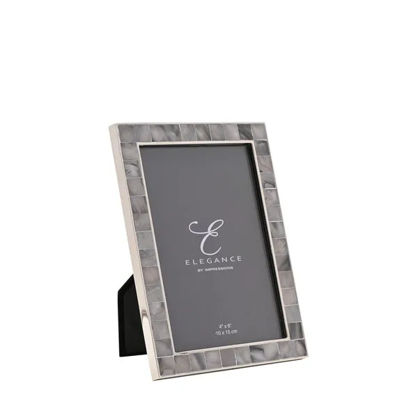 Photo Frame with Mother of Pearl - Grey