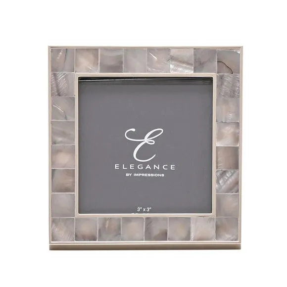 Photo Frame with Mother of Pearl - Grey