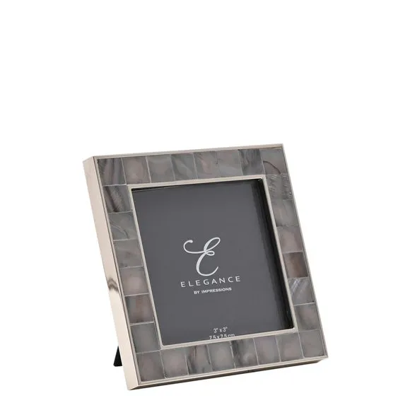 Photo Frame with Mother of Pearl - Grey