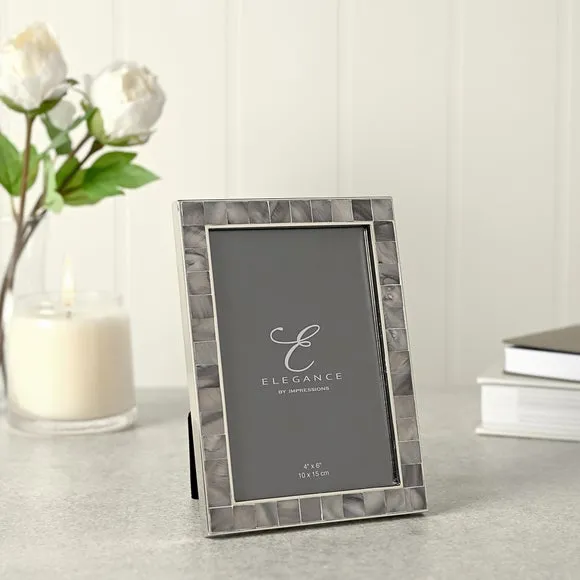 Photo Frame with Mother of Pearl - Grey