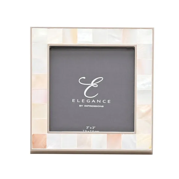 Photo Frame with Mother of Pearl - White