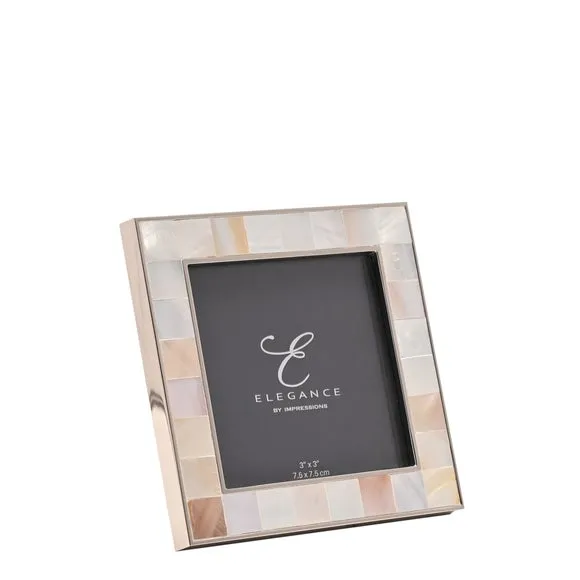 Photo Frame with Mother of Pearl - White