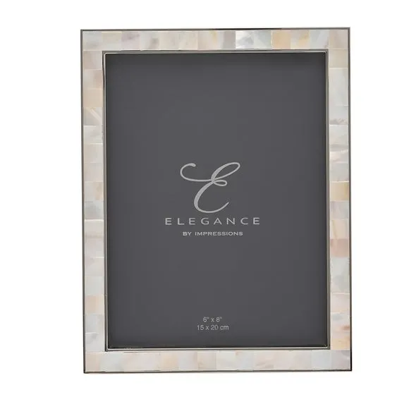 Photo Frame with Mother of Pearl - White