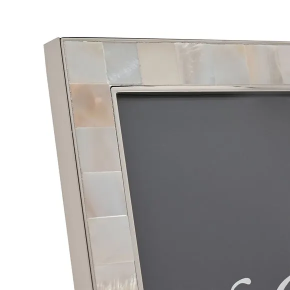 Photo Frame with Mother of Pearl - White