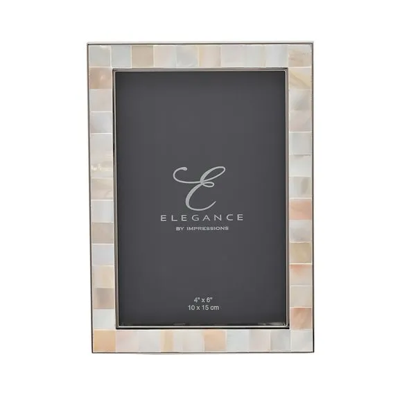 Photo Frame with Mother of Pearl - White