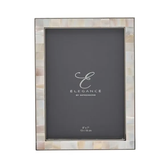 Photo Frame with Mother of Pearl - White