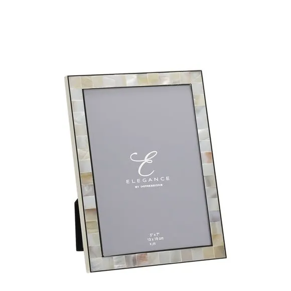 Photo Frame with Mother of Pearl - White