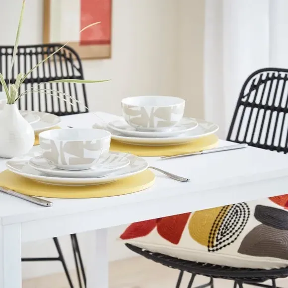 12-Piece Dinner Set Abstract Design - Natural image