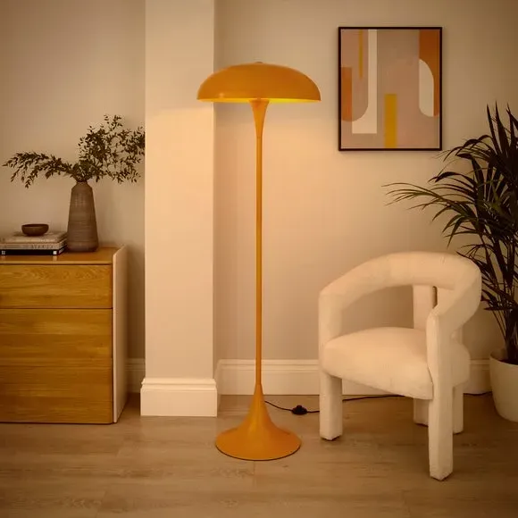 2-Light Floor Lamp Industrial Design - Orange