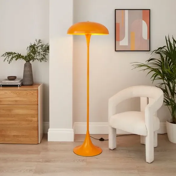 2-Light Floor Lamp Industrial Design - Orange