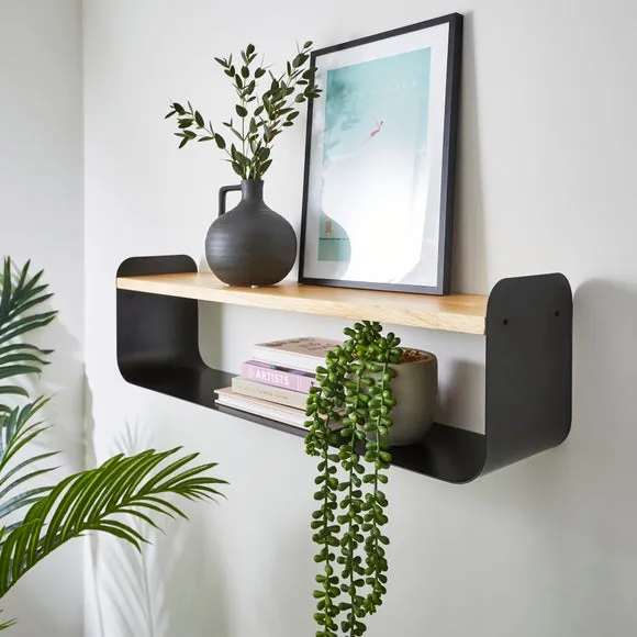 2-Shelf Storage Unit - Black, Solid Wood image