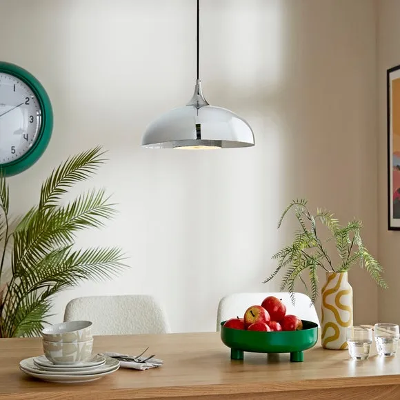2-Tier Dome Pendant Light - Chrome, Metal image