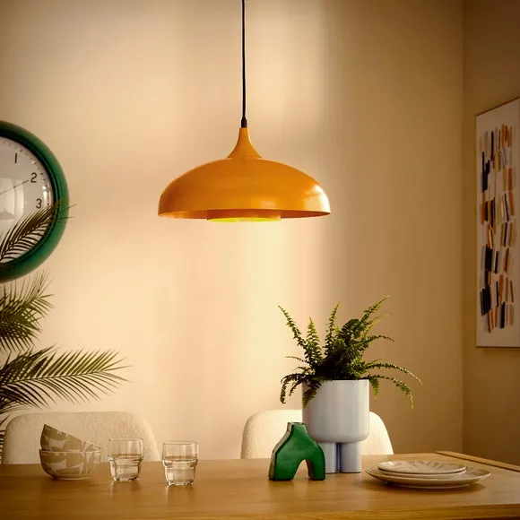 2-Tier Dome Pendant Light - Tangerine, Metal