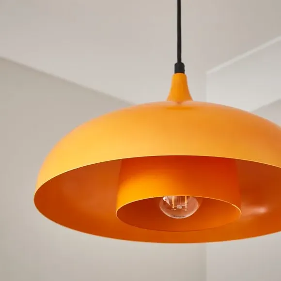 2-Tier Dome Pendant Light - Tangerine, Metal