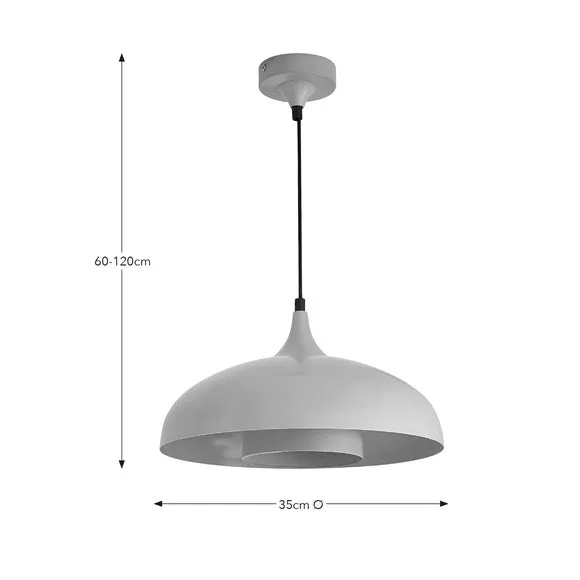 2-Tier Dome Pendant Light - Tangerine, Metal