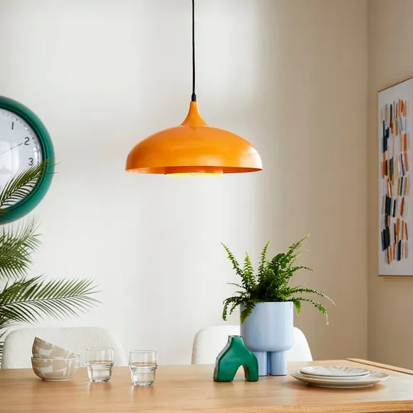 2-Tier Dome Pendant Light - Tangerine, Metal