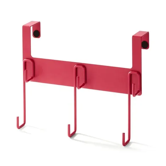 3-Hook Overdoor Hooks - Fuchsia, Metal