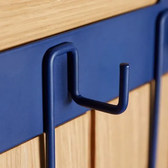 3-Hook Overdoor Hooks - Navy, Metal