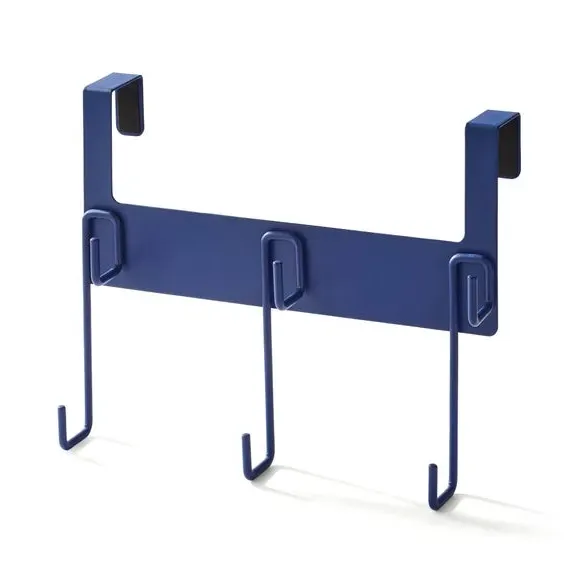 3-Hook Overdoor Hooks - Navy, Metal