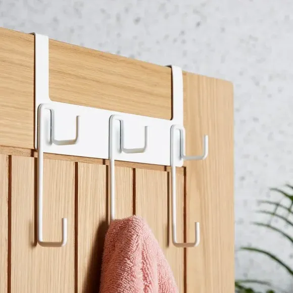 3-Hook Overdoor Hooks - White, Metal