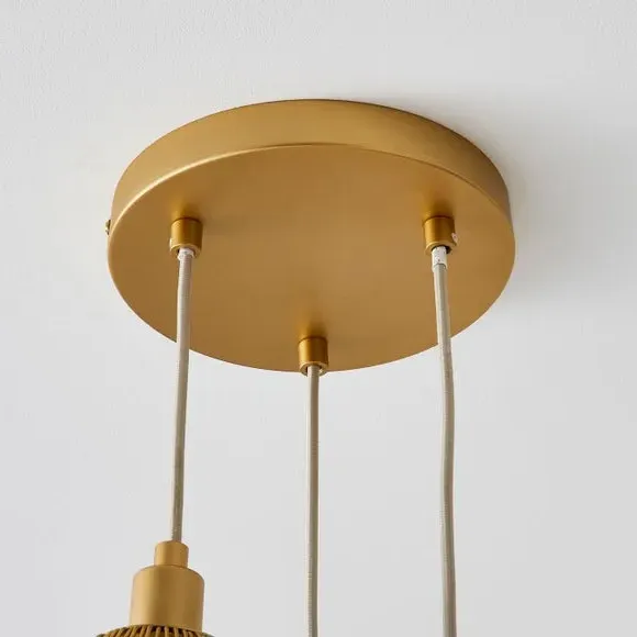 3-Light Cluster Ceiling Light - Gold, Metal