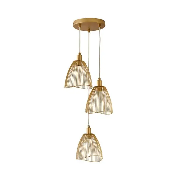 3-Light Cluster Ceiling Light - Gold, Metal