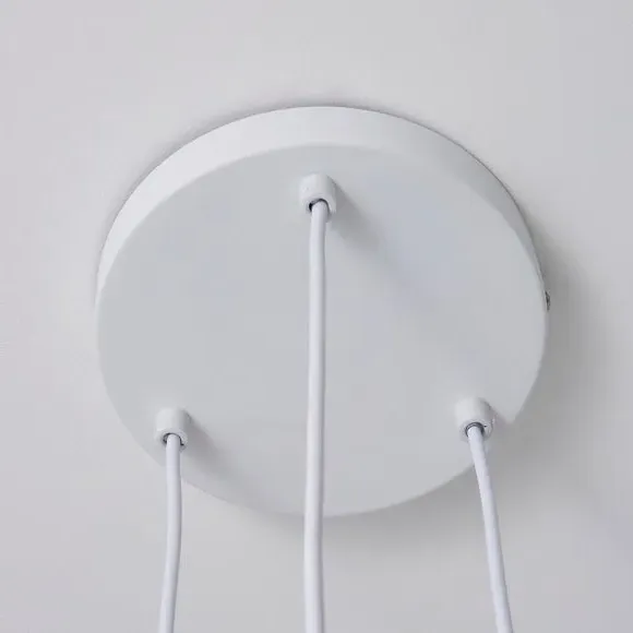 3-Light Cluster Ceiling Light - White, Wood