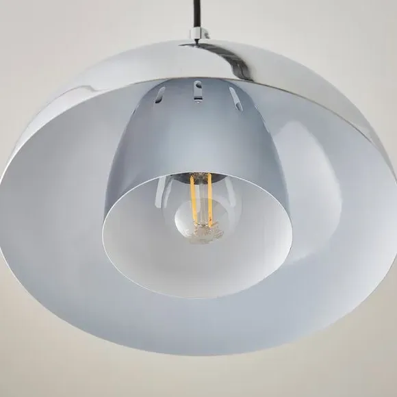 3-Light Diner Ceiling Light - Silver, Chrome