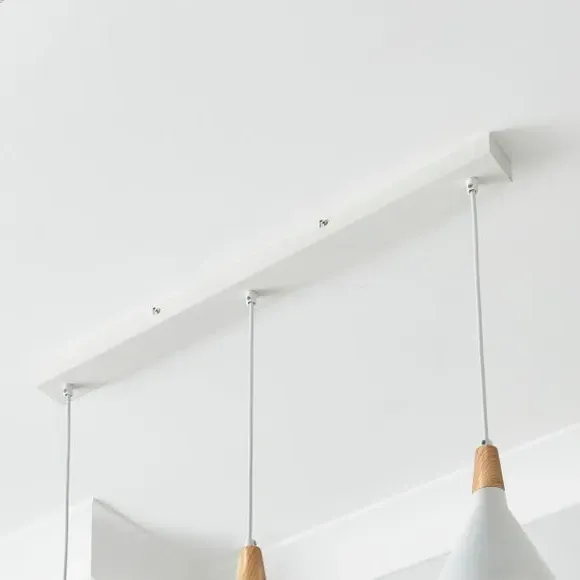 3-Light Diner Ceiling Light - White, Metal