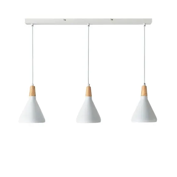 3-Light Diner Ceiling Light - White, Metal