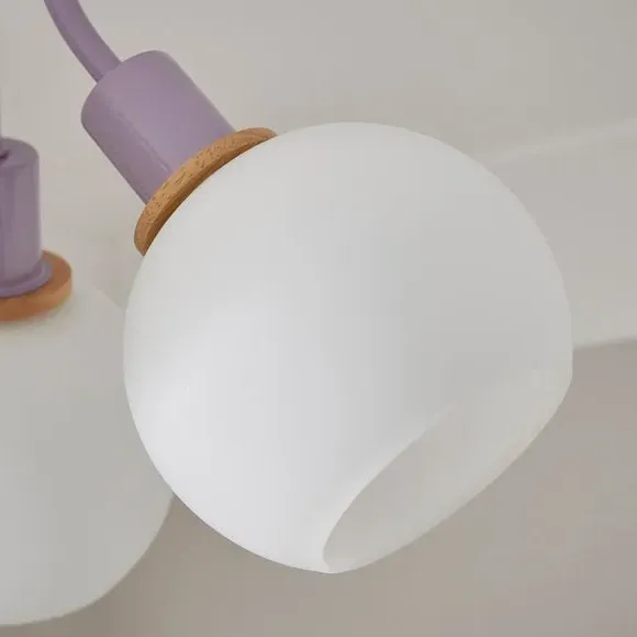 3-Light Semi Flush Ceiling Light - Lilac, Metal