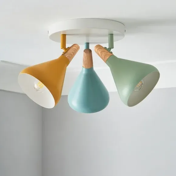 3-Light Semi Flush Spotlight - Multicolor
