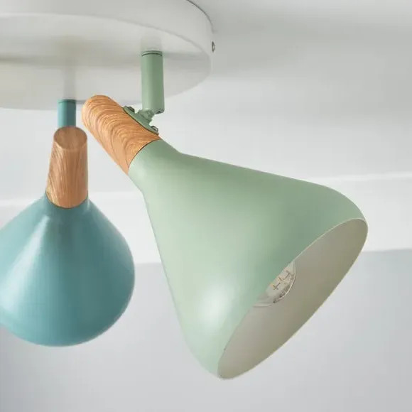 3-Light Semi Flush Spotlight - Multicolor