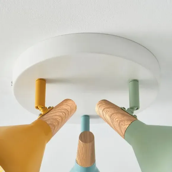 3-Light Semi Flush Spotlight - Multicolor