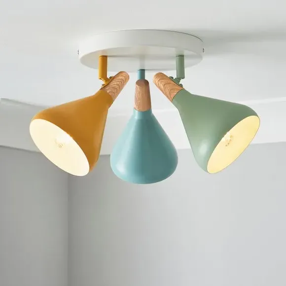 3-Light Semi Flush Spotlight - Multicolor
