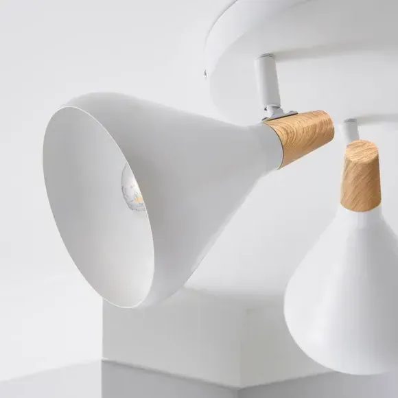 3-Light Semi Flush Spotlight - White