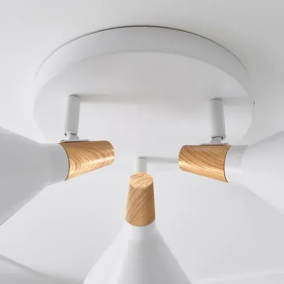3-Light Semi Flush Spotlight - White