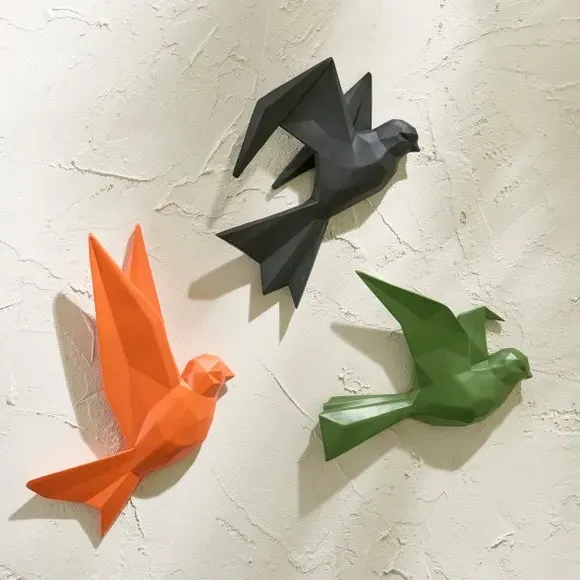 3-Piece Birds Wall Art Set - Multicolor, Polyresin