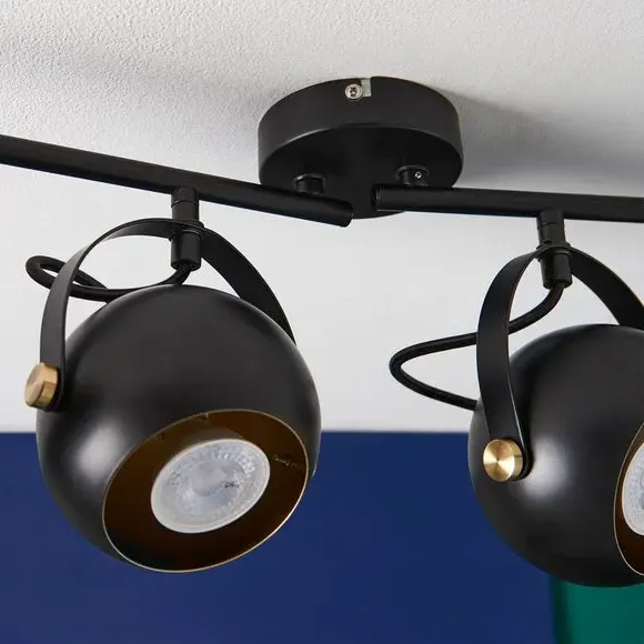 4-Light Adjustable Spotlight Bar - Black