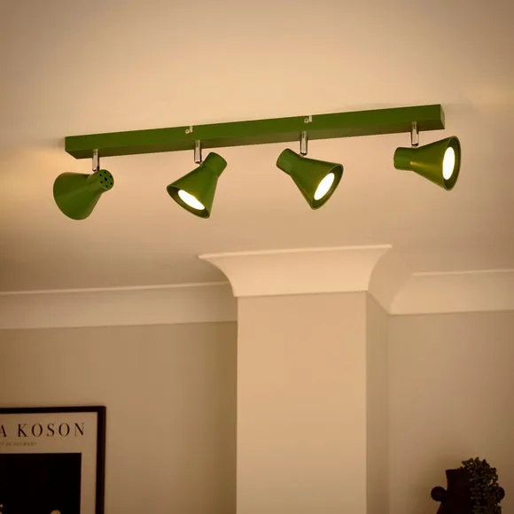 4-Light Adjustable Spotlight - Green