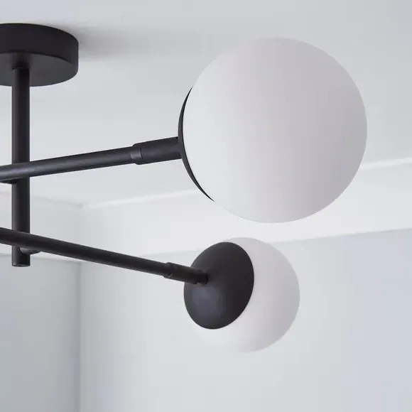 4-Light Semi Flush Ceiling Light - Black