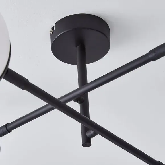 4-Light Semi Flush Ceiling Light - Black