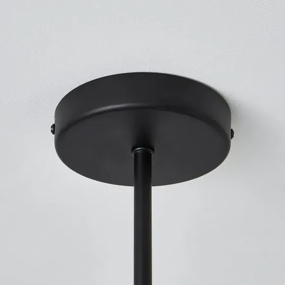4-Light Semi Flush Ceiling Light - Black, Glass