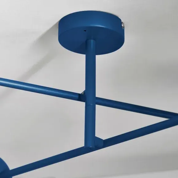 4-Light Semi Flush Ceiling Light - Blue