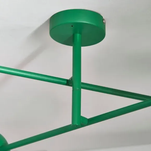 4-Light Semi Flush Ceiling Light - Green