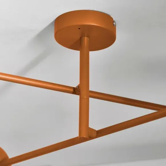 4-Light Semi Flush Ceiling Light - Orange